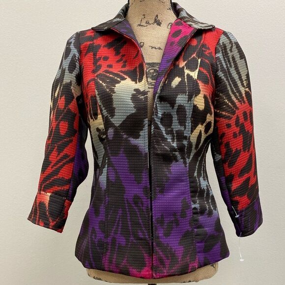Mesmerize‎ quilted multi colored falcon suit jacket - Picture 1 of 7